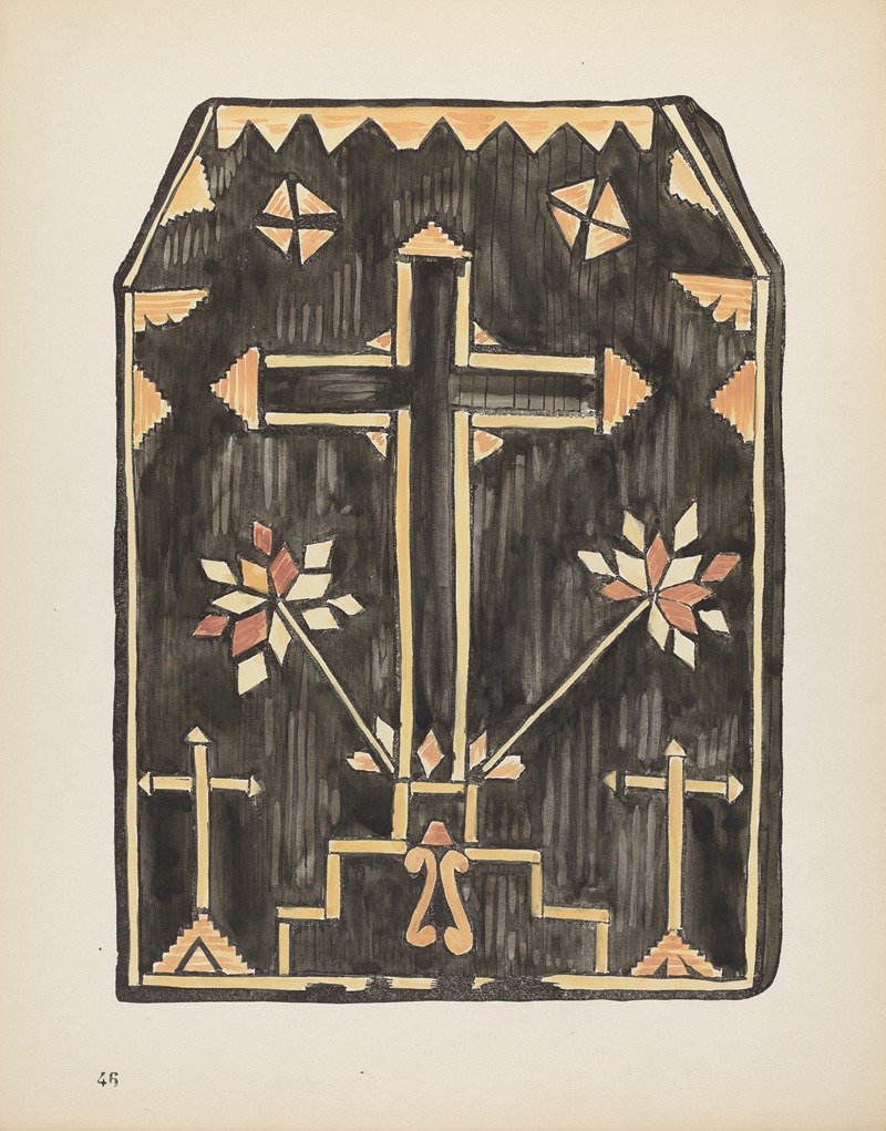 American 20th Century - Plate 46 – Straw Applique Design – From Portfolio Spanish Colonial Designs of New Mexico