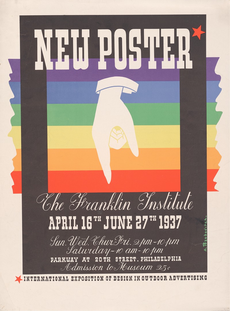 Alexey Brodovitch - New poster, the Franklin Institute, April 16th – June 27th, 1937