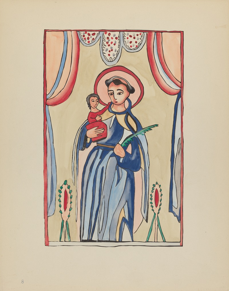 American 20th Century - Plate 8 – Saint Anthony of Padua – From Portfolio Spanish Colonial Designs of New Mexico