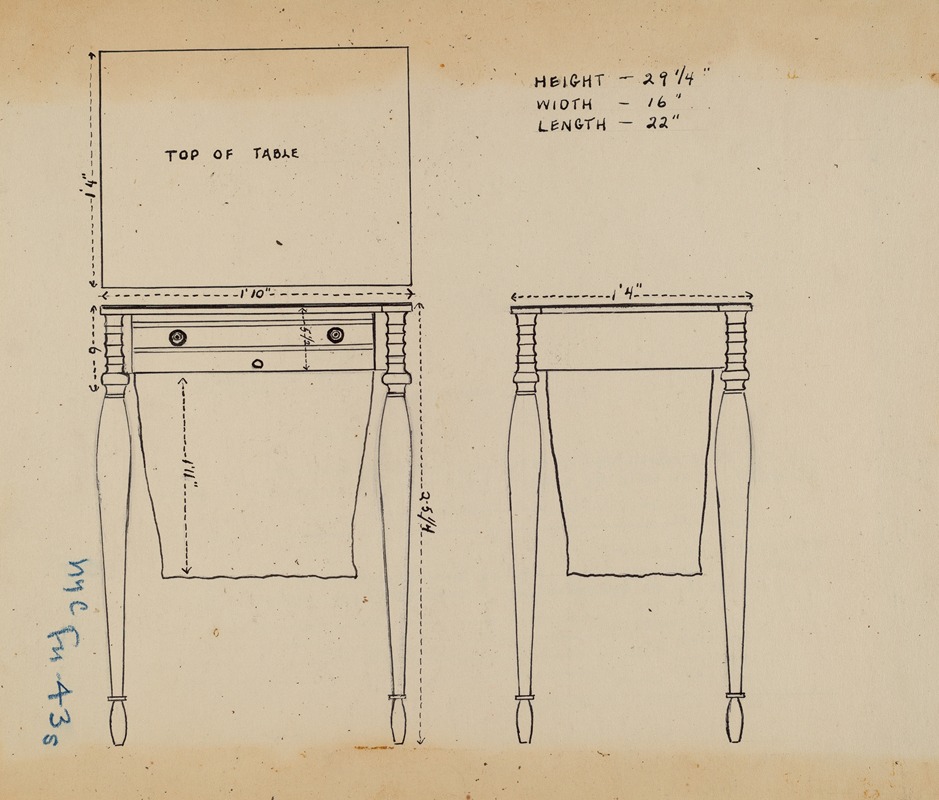 American 20th Century - Sewing and Work Table