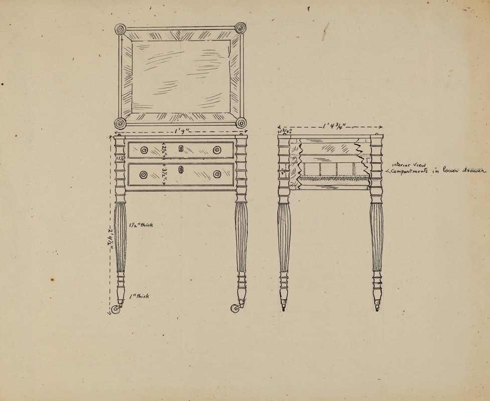 American 20th Century - Sewing and Work Table