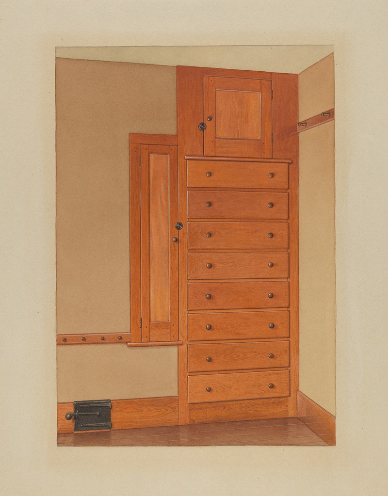 American 20th Century - Shaker Built-In Cupboard