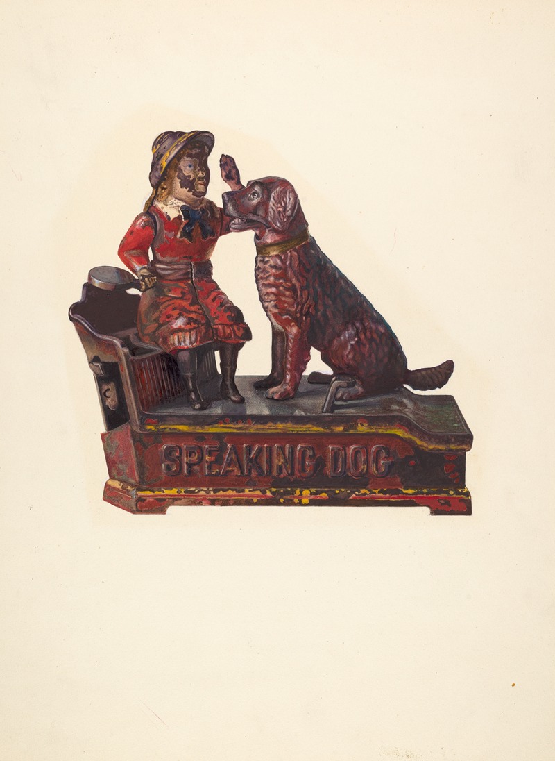 American 20th Century - Toy Bank – Speaking Dog and Figure