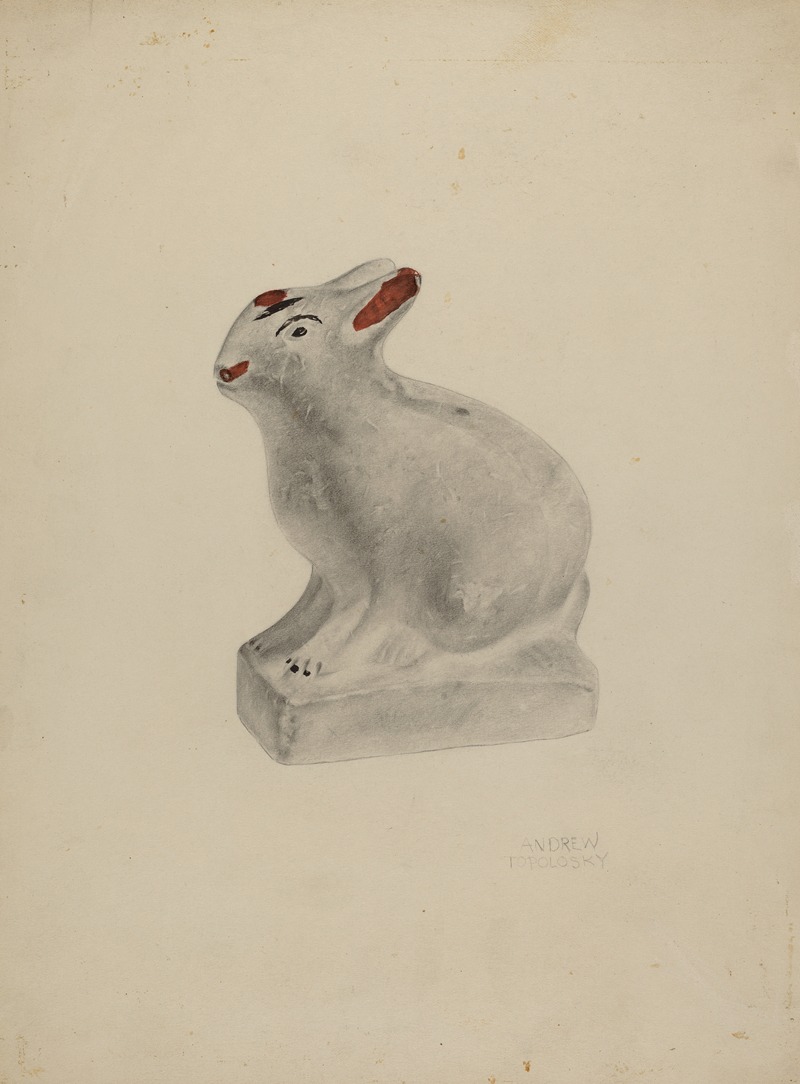Andrew Topolosky - Pa. German Seated Chalkware Rabbit