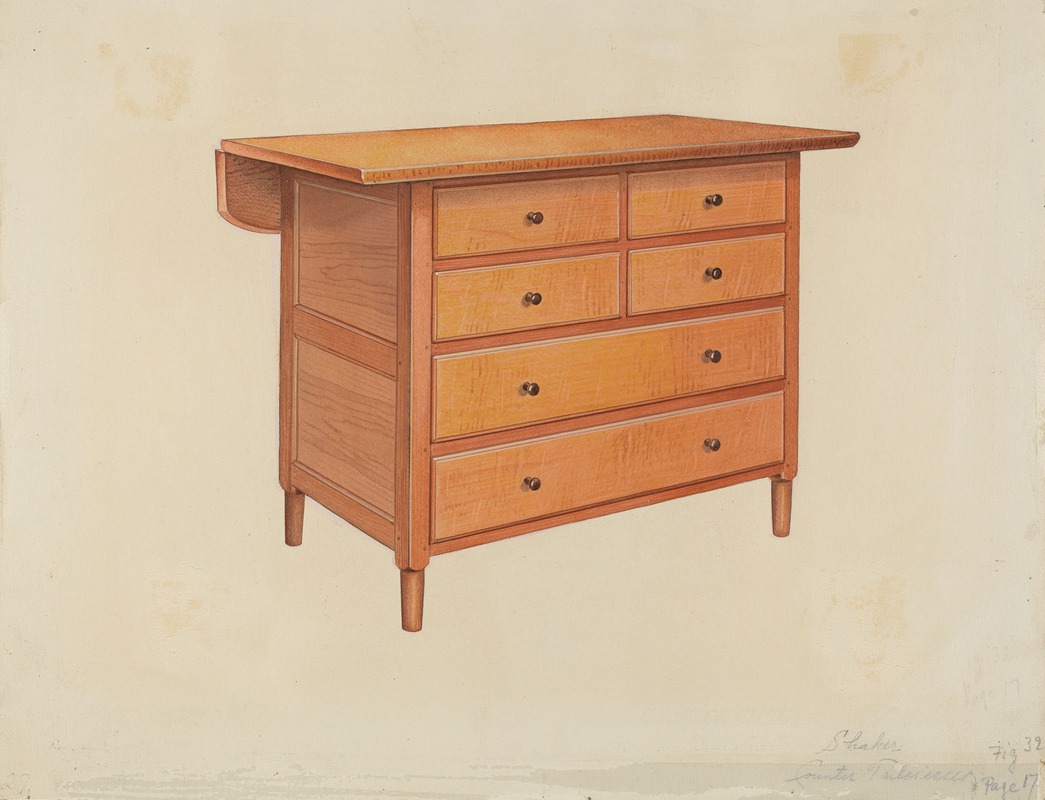 Anne Ger - Shaker Dressmaker’s Counter