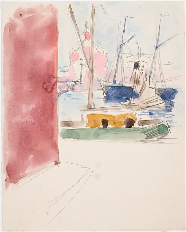 Akseli Gallen-Kallela - Ships in the South Harbor, sketch