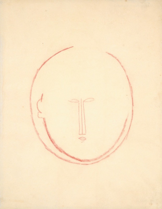 Amedeo Modigliani - Frontaler runder Kopf