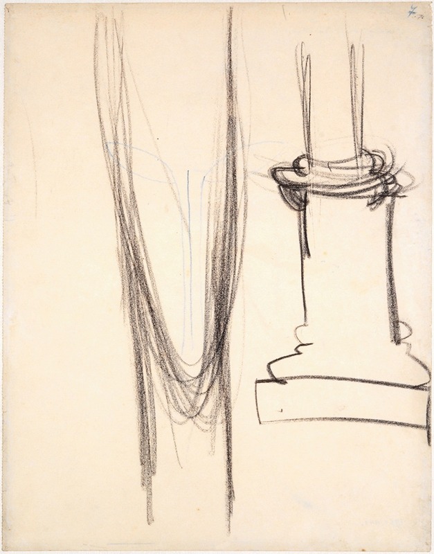 Amedeo Modigliani - Langgestreckter Kopf, daneben Säulensockel