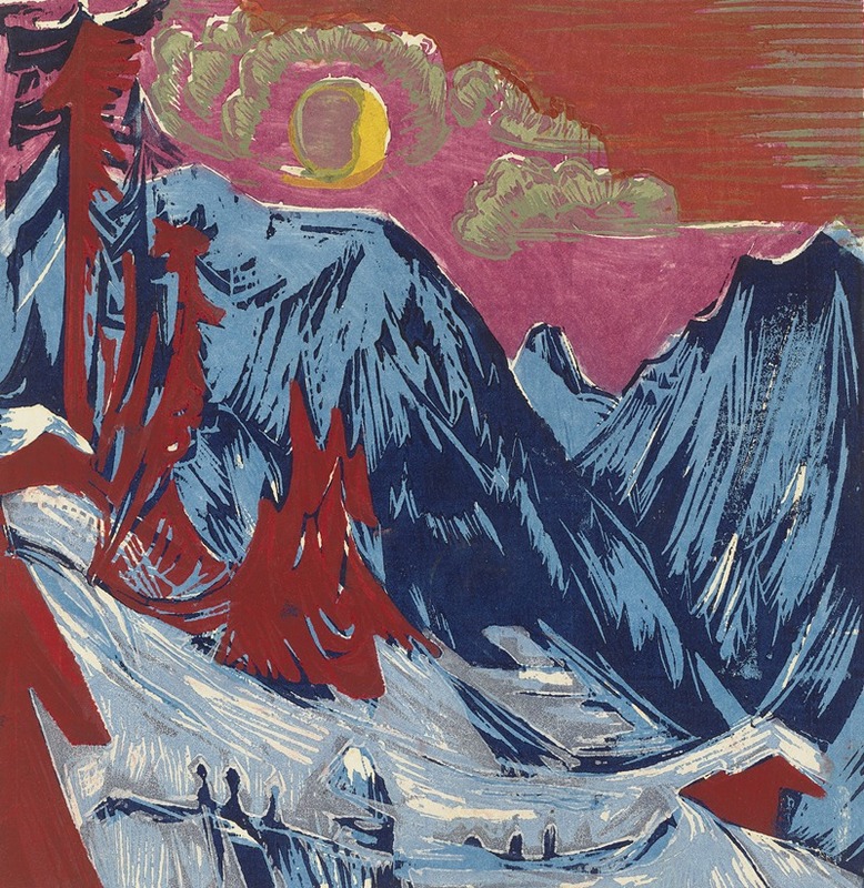 Ernst Ludwig Kirchner - Längmatte bei Monduntergang