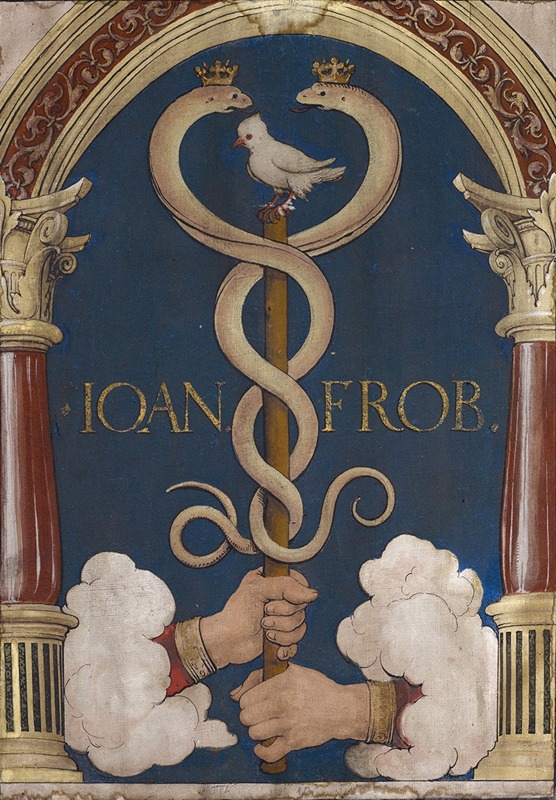 Hans Holbein The Younger - Impresa of the Basel Book Printer Johann Froben