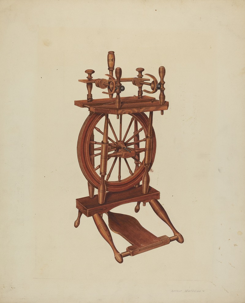 Arthur Mathews - Wood Spinning Wheel