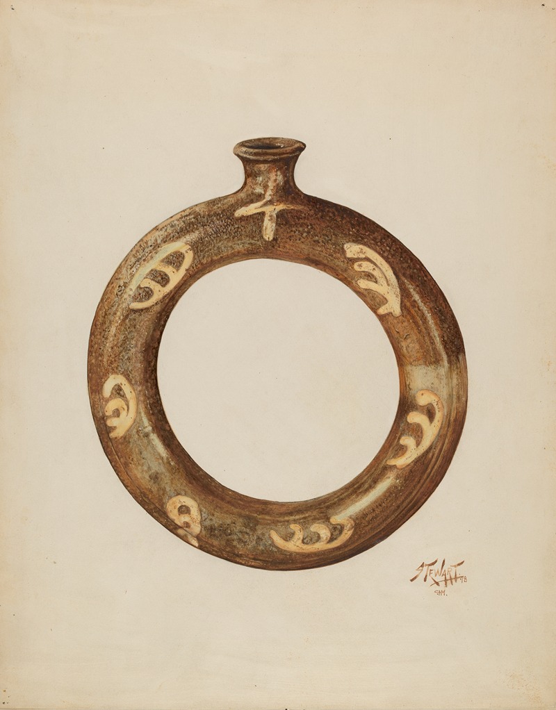 Arthur Stewart - Ring-shaped Pottery Bottle