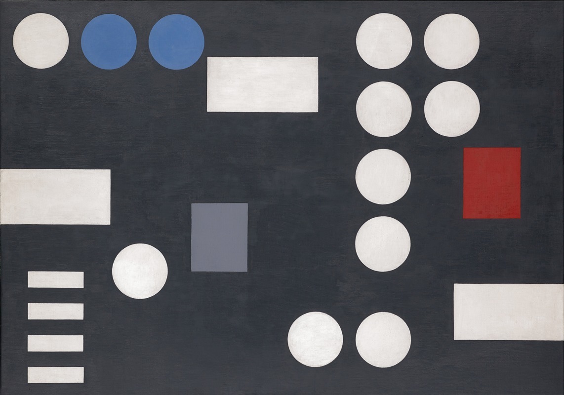 Sophie Taeuber-Arp - Composition with Rectangles and Circles on Black Ground