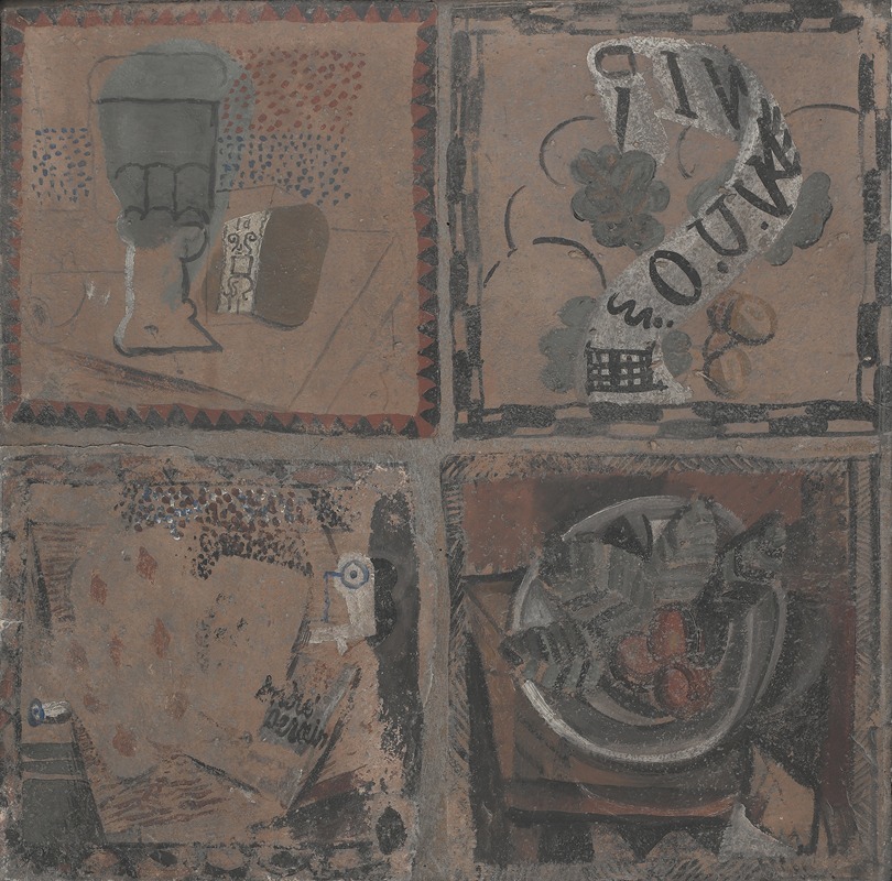 André Derain - Four paintings on tile (Quatre peintures sur un carreau) Avignon, France 