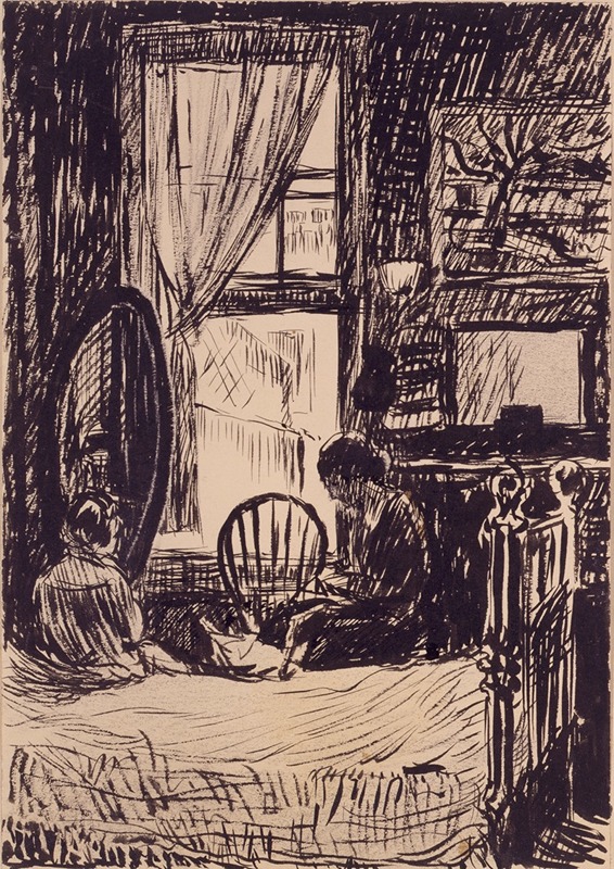 Henry Lyman Saÿen - Figures before Window