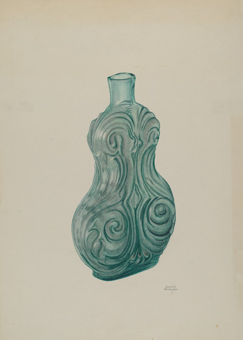 Beverly Chichester - Blue-Green Corset Flask