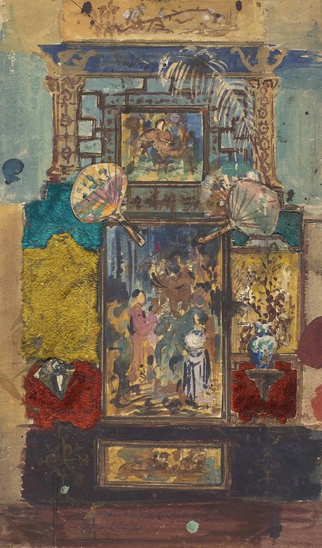 Robert Caney - Stage Set Consisting Of Painted Panels, Fabrics, And Fans