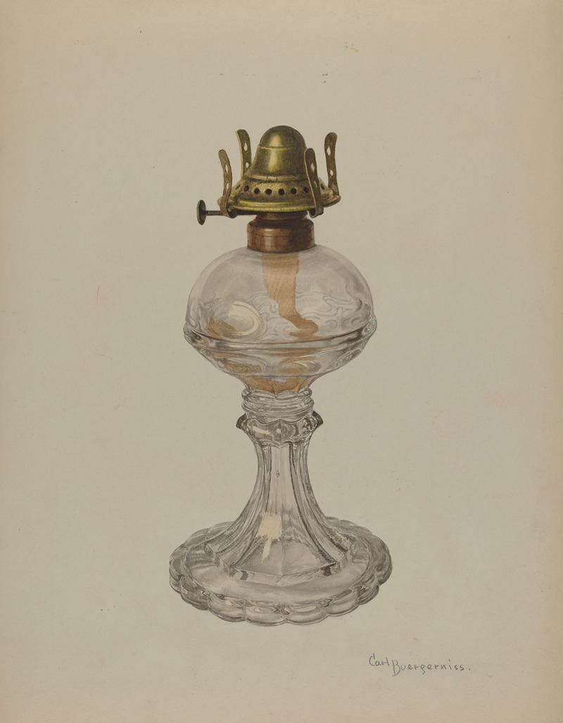 Carl Buergerniss - Glass Oil Lamp