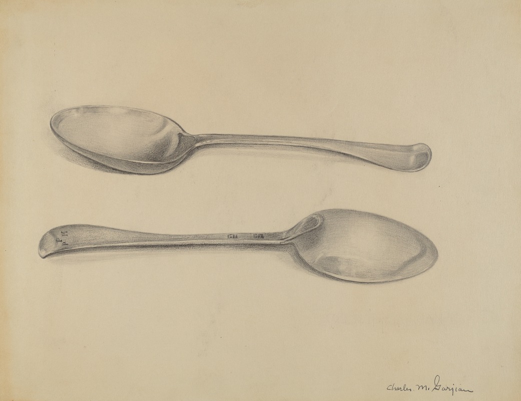 Charles Garjian - Two Silver Soup Spoons