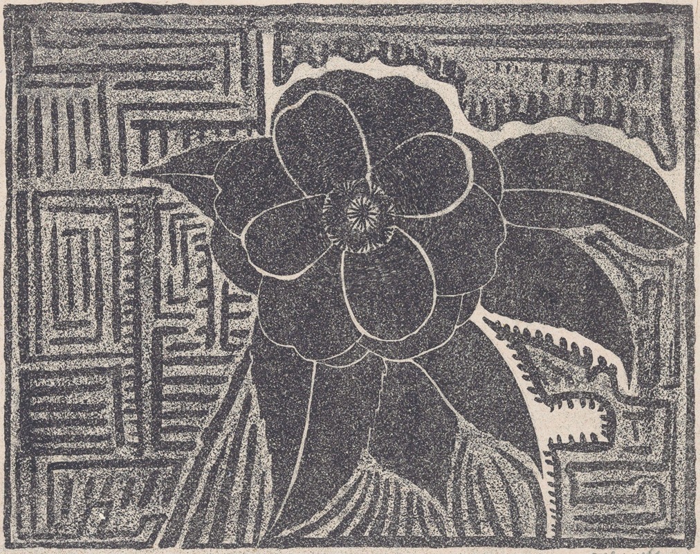 Samuel Jessurun de Mesquita - Camelia (zwart; rondom een doolhofachtig patroon)