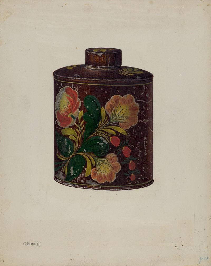 Charles Henning - Toleware Tea Caddy