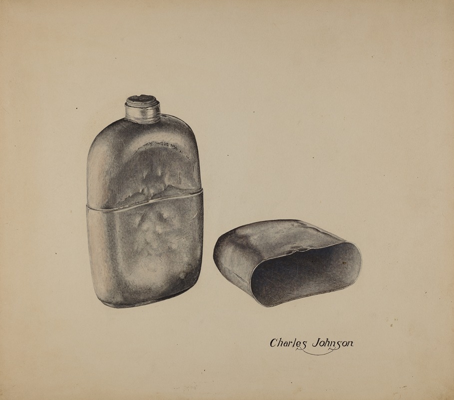 Charles Johnson - Pewter Flask