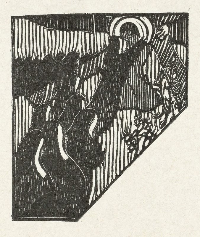 Maurice Denis - Illustratie met kruisdraging van Christus en nonnen bij gedicht in dichtbundel Sagesse van Paul Verlaine
