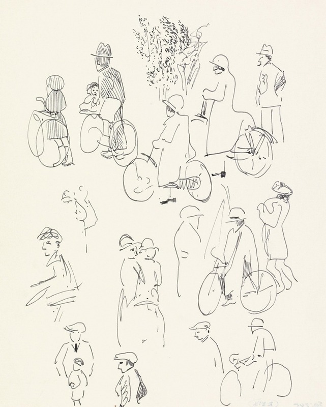 Carel Adolph Lion Cachet - Studies van fietsers en wandelaars