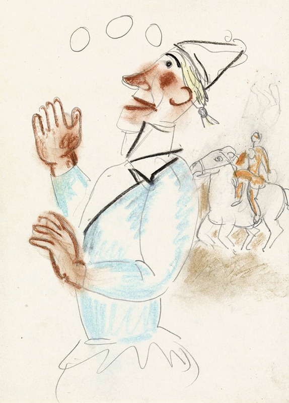 Leo Gestel - Clown en ruiter te paard