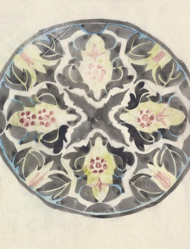 Carel Adolph Lion Cachet - Ontwerp voor een bord met florale decoratie