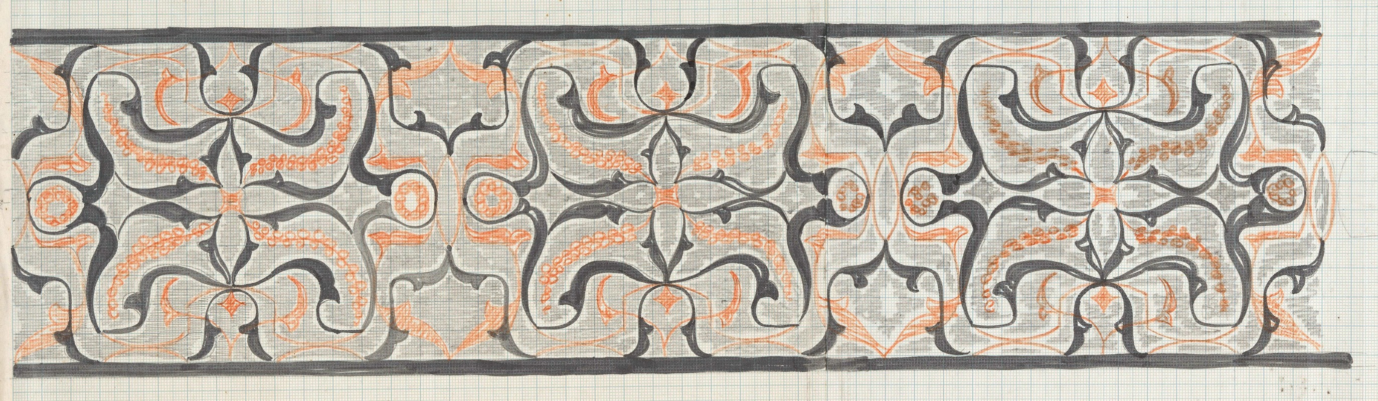 Carel Adolph Lion Cachet - Decoratief ontwerp voor een langwerpig paneel