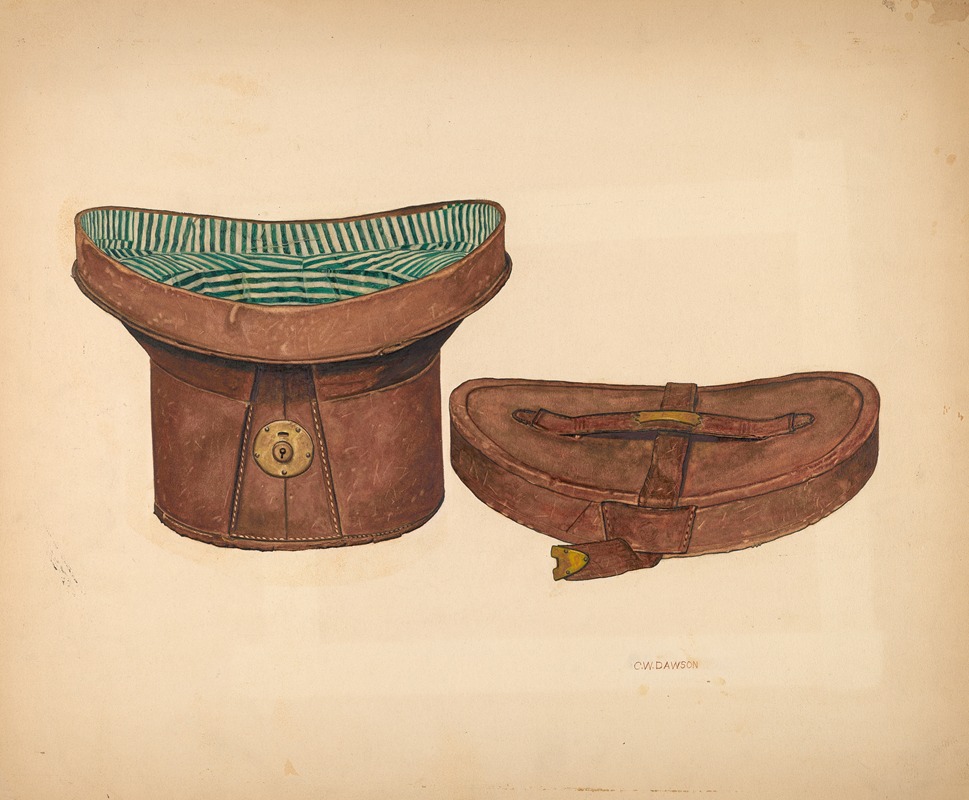 Clarence W. Dawson - Leather Hat Box