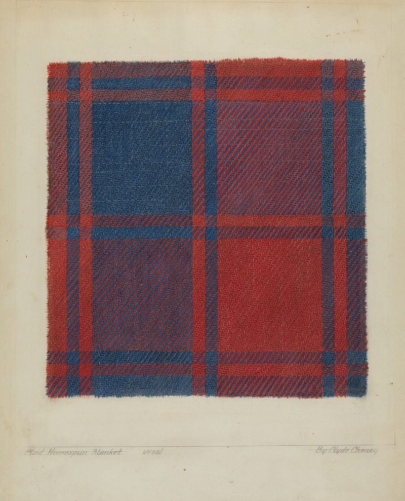 Clyde L. Cheney - Plaid Homespun Coverlet