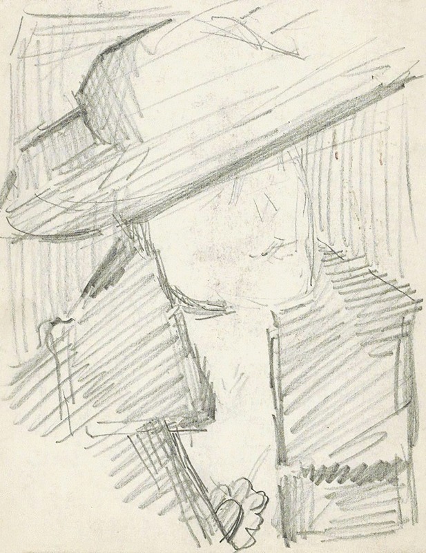 Reijer Stolk - Portret van een vrouw met een hoed