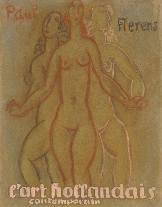 Leo Gestel - Ontwerp voor Paul Fierens ‘l’Art Hollandais contemporain’; drie naakte vrouwen