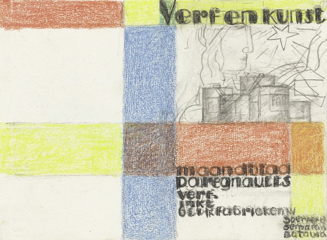 Leo Gestel - Maandblad Verf en Kunst van P.A. Regnault (ontwerp in kleur)