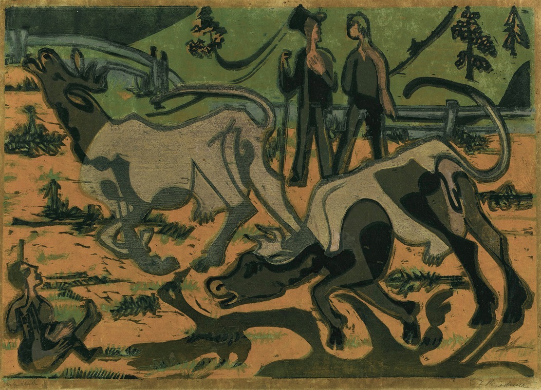 Ernst Ludwig Kirchner - Kühe Im Frühling