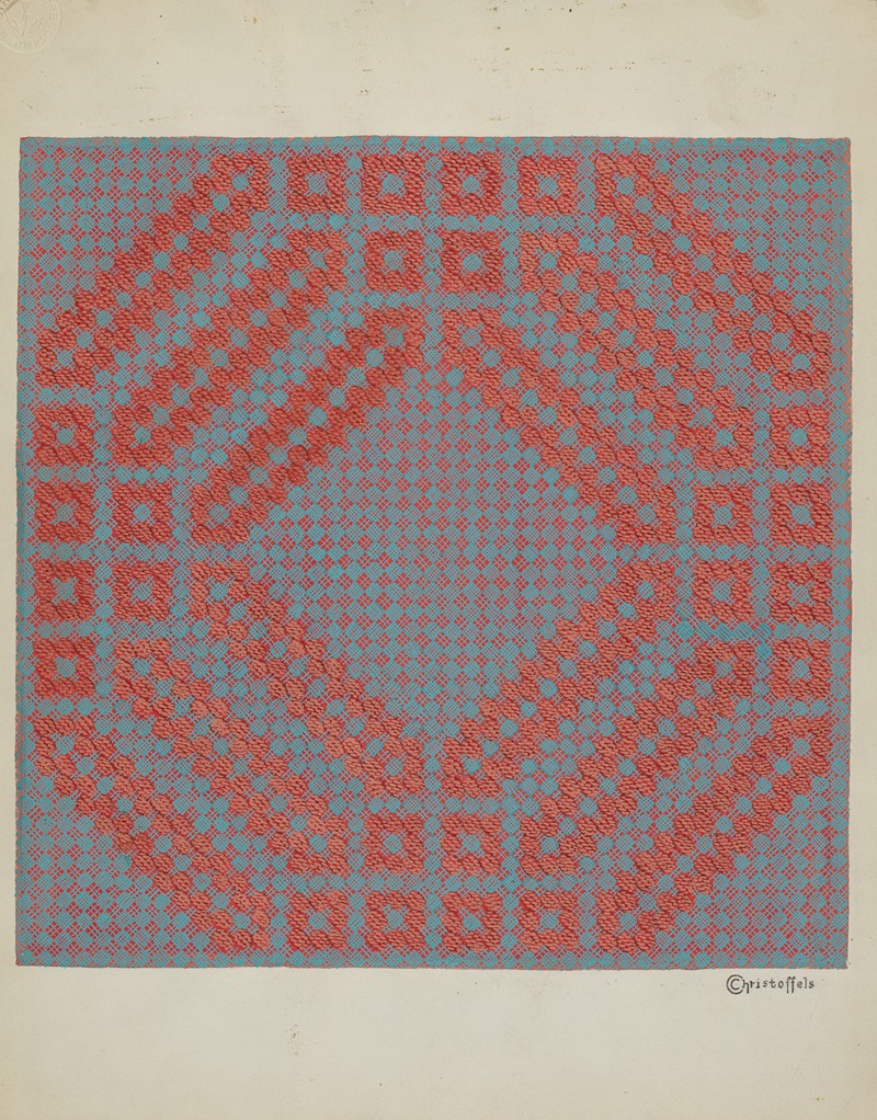 Cornelius Christoffels - Coverlet – Section of Reverse Side