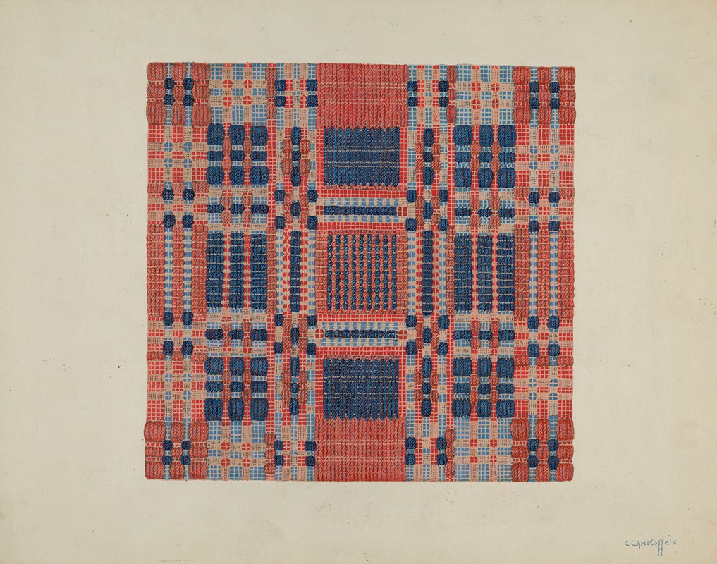 Coverlet (Section) by Cornelius Christoffels - Artvee