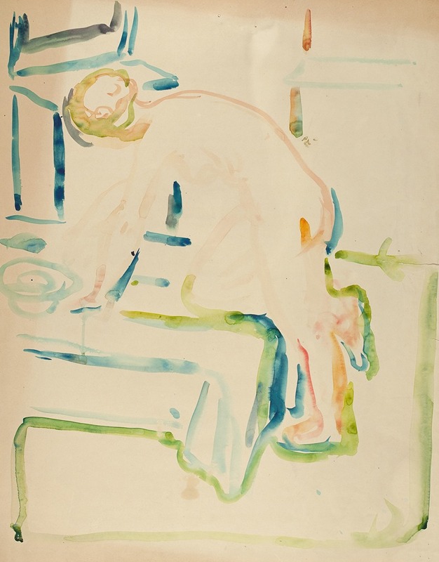 Edvard Munch - Akt med kne på seng
