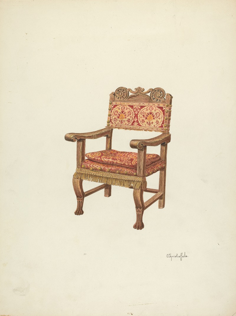 Cornelius Christoffels - Hand-Carved Armchair