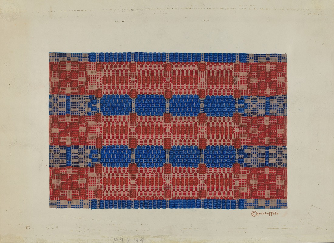 Cornelius Christoffels - Handwoven Coverlet