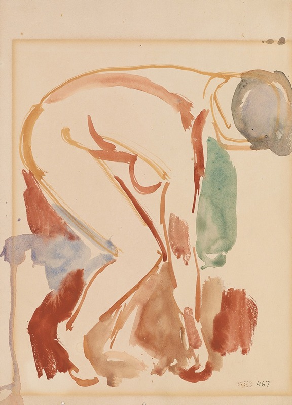 Edvard Munch - Framoverbøyd kvinneakt