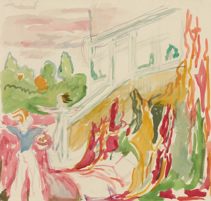 Edvard Munch - Møte ved veranda