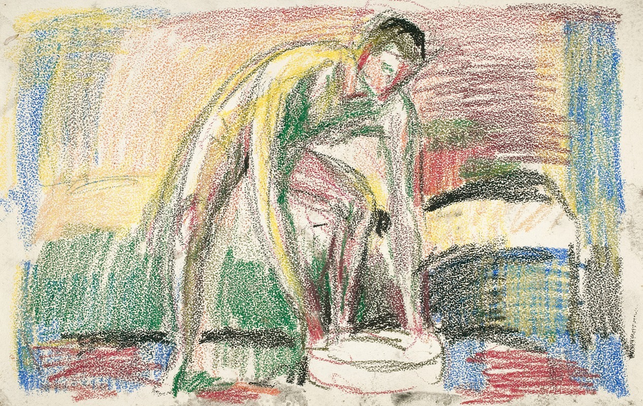 Edvard Munch - Naken mann vasker føttene