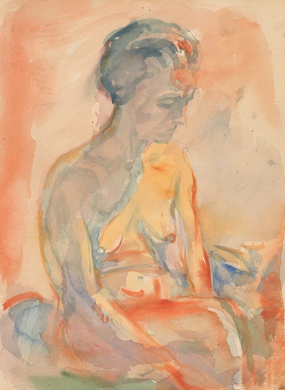 Edvard Munch - Sittende kvinnelig akt i sidelys