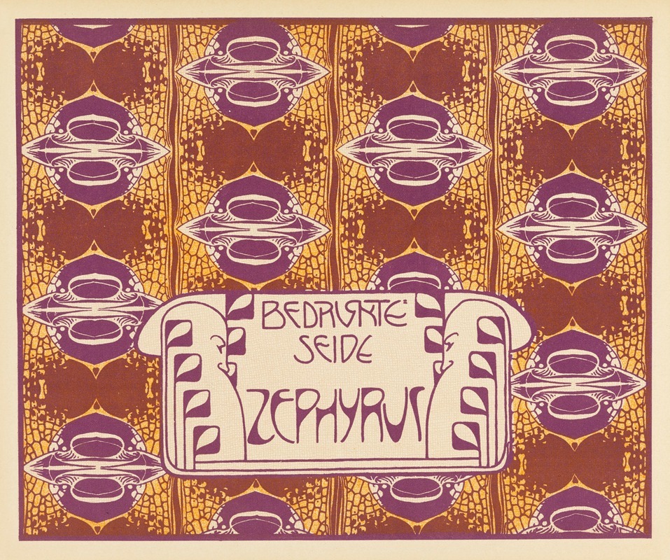 Koloman Moser - Bedruckte Seide Zephyrus (Zephyrus Printed Silk)