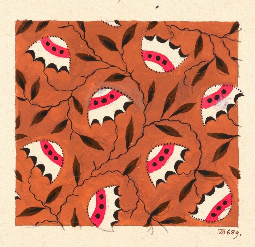 Anonymous - Floral design for printed textile