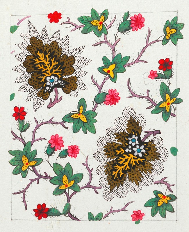 Anonymous - Floral design for printed textile Pl I