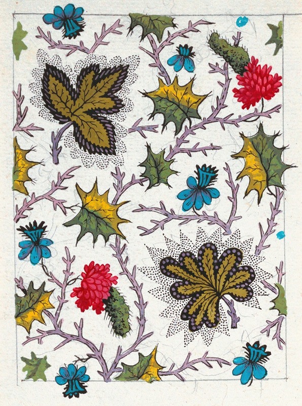 Anonymous - Floral design for printed textile Pl VII